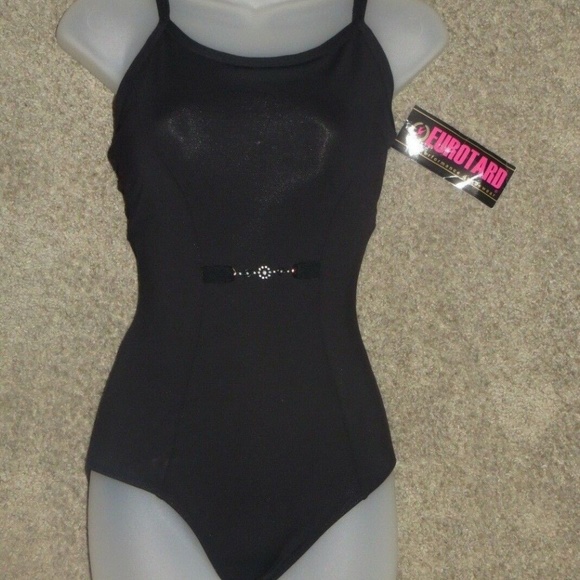 Eurotard Other Eurotard Black Rhinestone Leotard Leo 9264 Size Ma